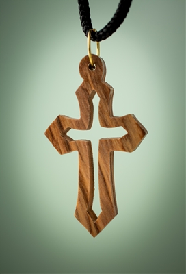 hand-crafted olive wood pendant made in Bethlehem