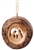 C27 - Round Carved Bark Ornament with Holy Family - 2.5"