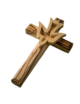 hand-crafted olive wood cross made in Bethlehem