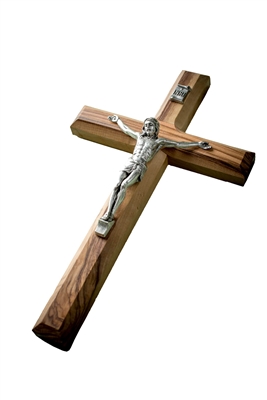 CC19C - Olive Wood Plain Crucifix - 8"