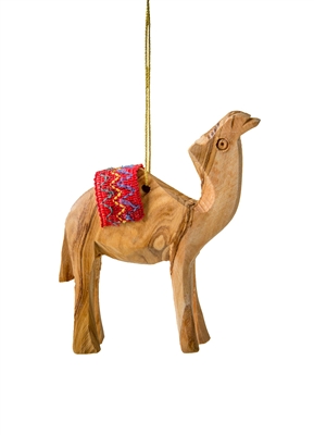CM09R - Camel ornament with red blanket - 3"