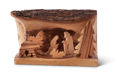E05s Moose - Small Grotto carved in Branch with Moose - 3"x5"
