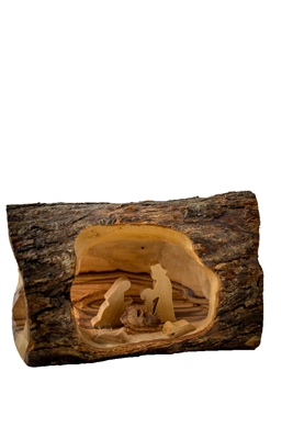 E05sb - Small Log Nativity - 3"x5"