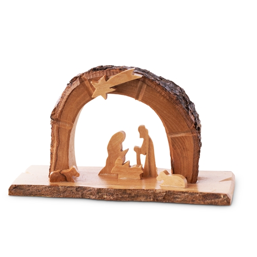 E40 - Cave grotto from root of tree with silhouette figures - 9 x 5