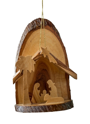 hand-crafted olive wood grotto made in Bethlehem