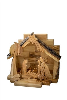 hand-crafted olive wood nativity made in Bethlehem