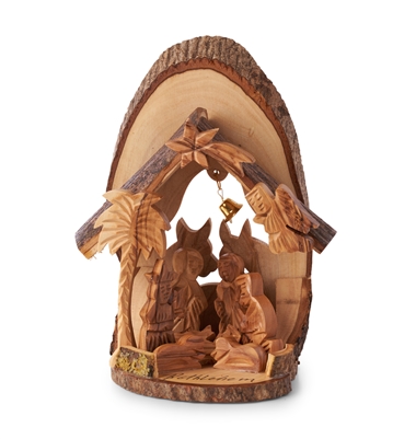 E36 - Bark grotto with cow and donkey - 6"