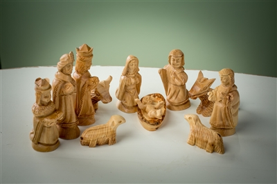 hand-carved olive wood nativity set made in Bethlehem