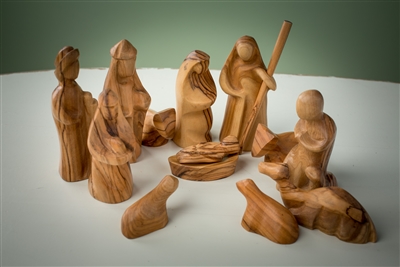 hand-carved olive wood nativity set made in Bethlehem