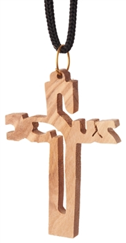 hand-crafted olive wood pendant made in Bethlehem